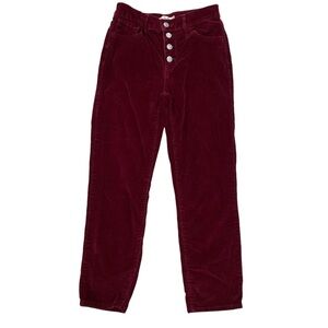 Levi’s 724 High Rise Straight burgundy corduroy pants